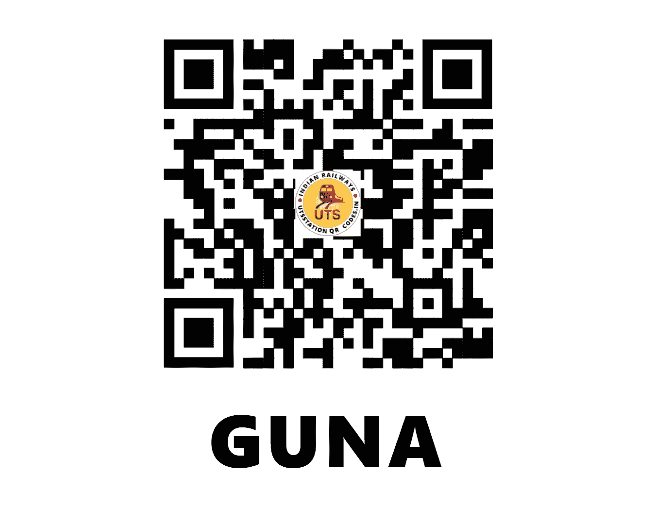 UTS QR Code for GUNA - GUNA - WC (MADHYA PRADESH)